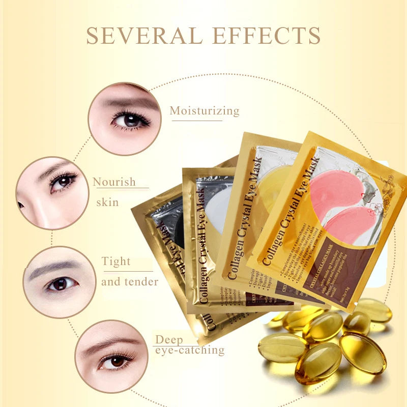 10Pairs Gold Collagen Crystal Eye Mask Skincare Eye Patches Firming Moisturizing Nourishing Eye Skin Care Products