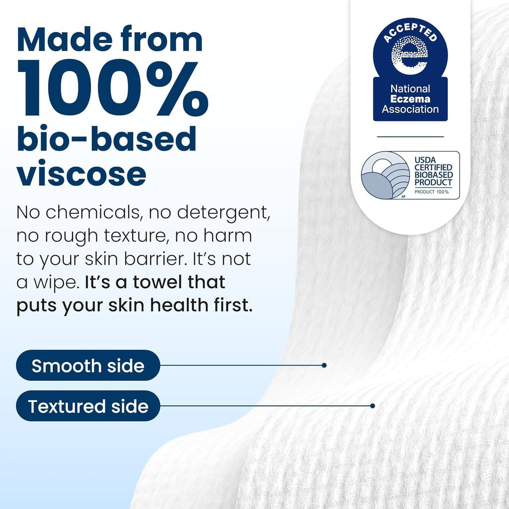 Clean Towels | Worlds 1ST Biodegradable Face Towel | Disposable Makeup Removing Wipes | Dermatology Tested & Approved | Vegan & Cruelty Free | Super Soft for Sensitive Skin | Dry Towelettes (Pack of 1 (25CT))