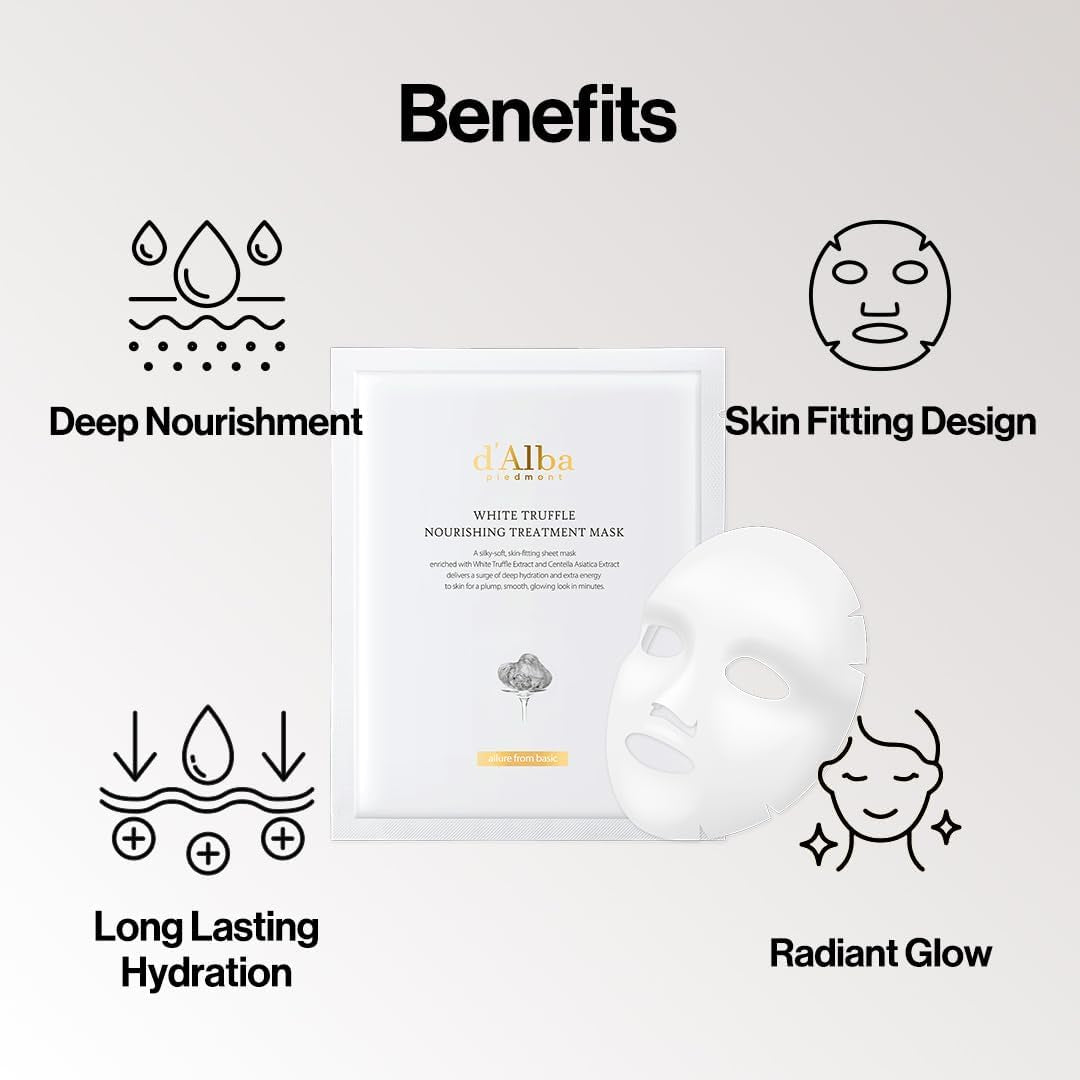 D’Alba Italian White Truffle Nourishing Treatment Mask 5Pcs (25Ml*5Packs)