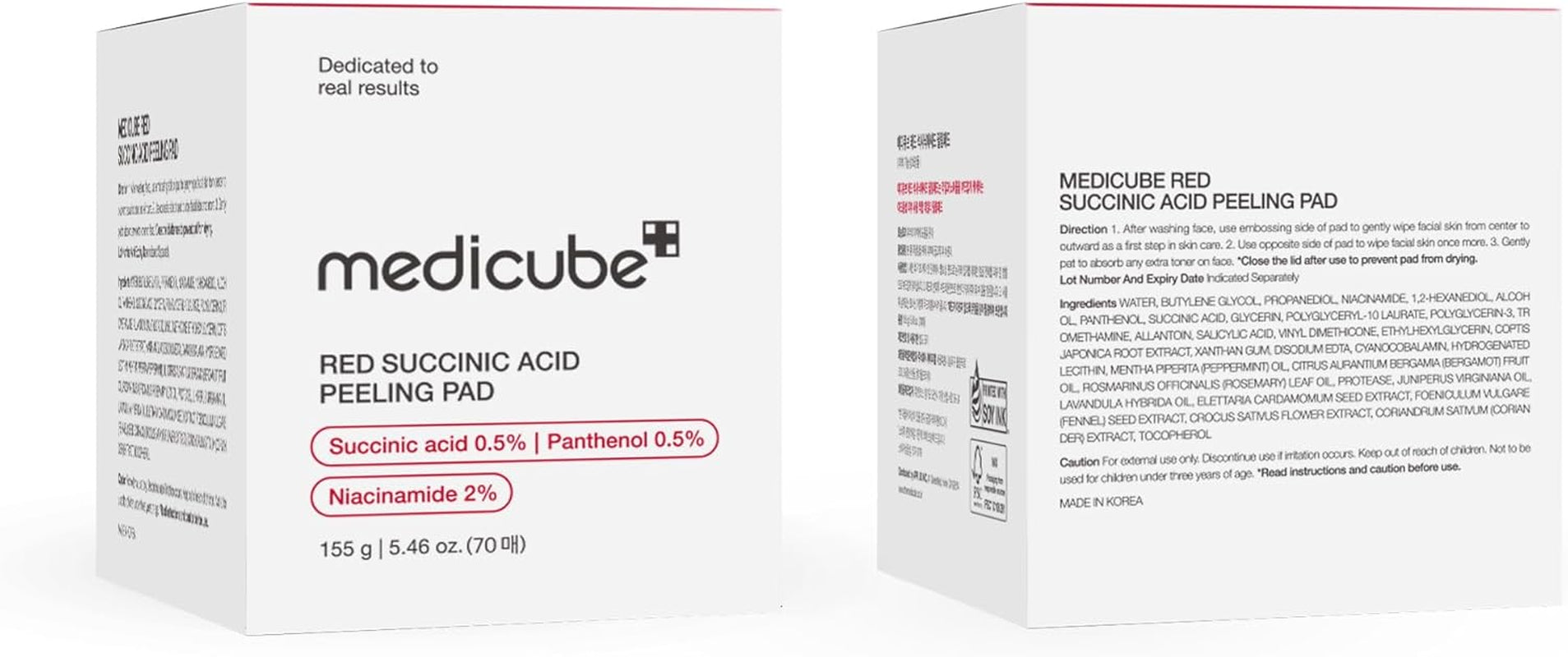 Red Succinic Acid Panthenol Facial Peeling Pads